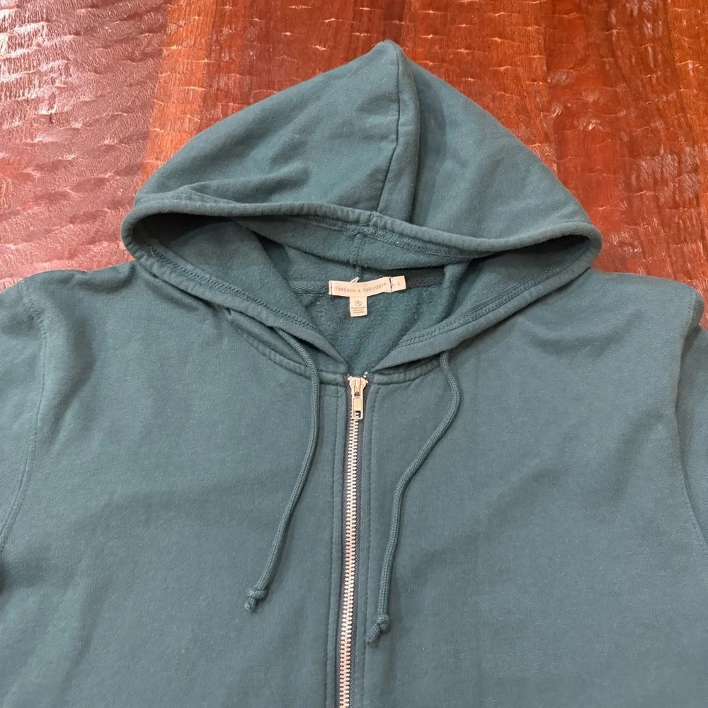 Threads 4 Thought Teal Zip-Up Sweater